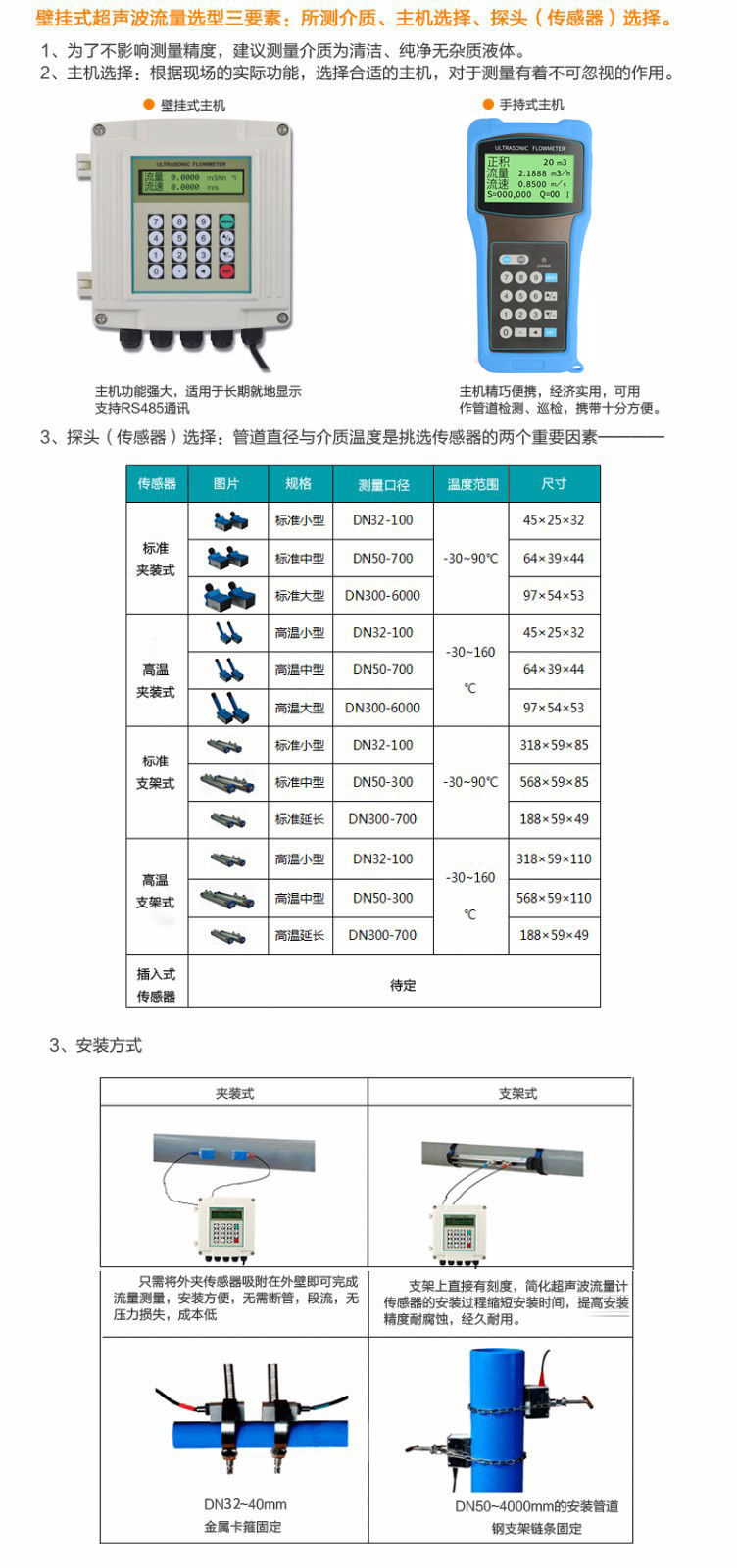 超聲波流量計產(chǎn)品選型